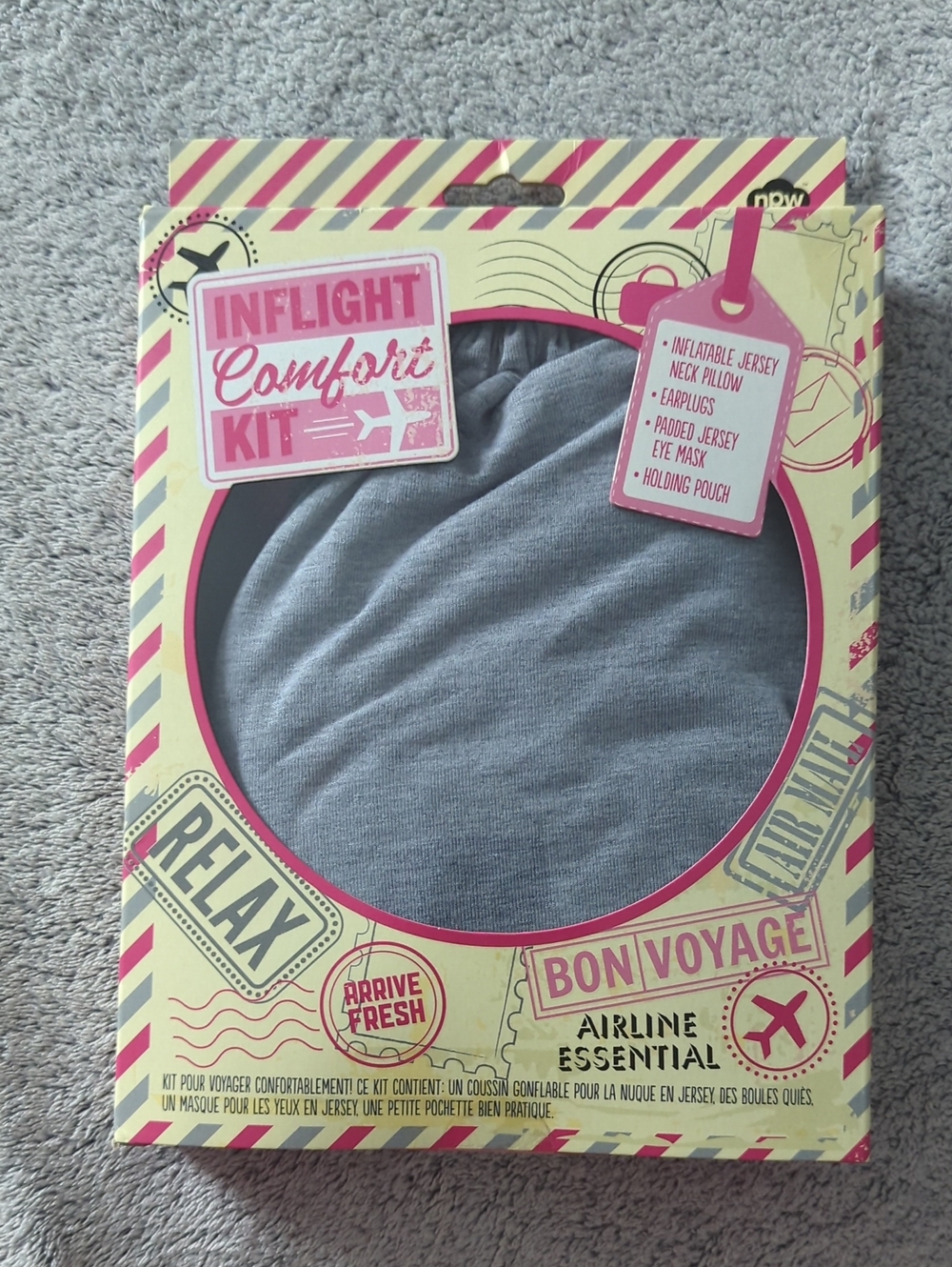 Inflight Comfort Kit Kids Pajama Top - Gray Jersey